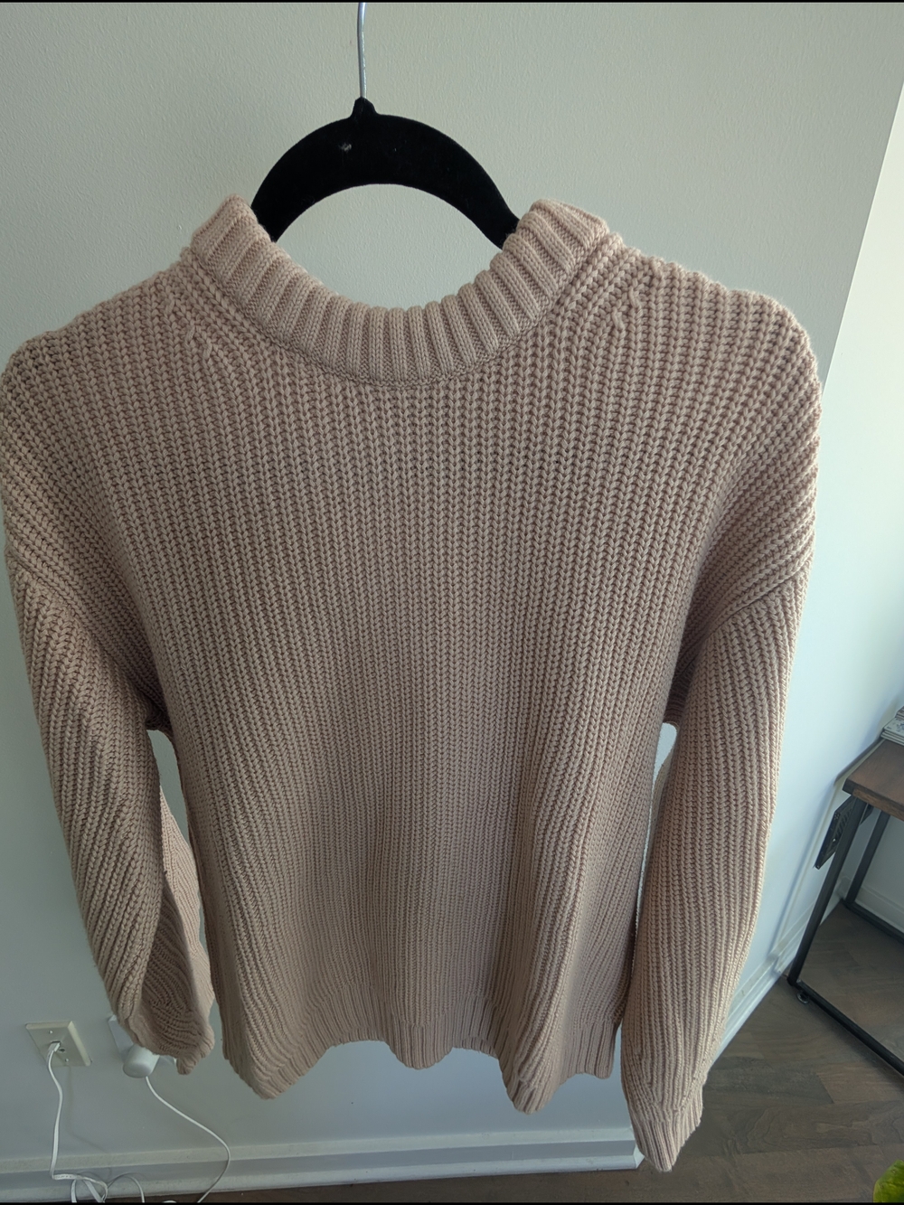 & other Stories Women's Chunky Knit Crewneck Sweater - Light Peach size M